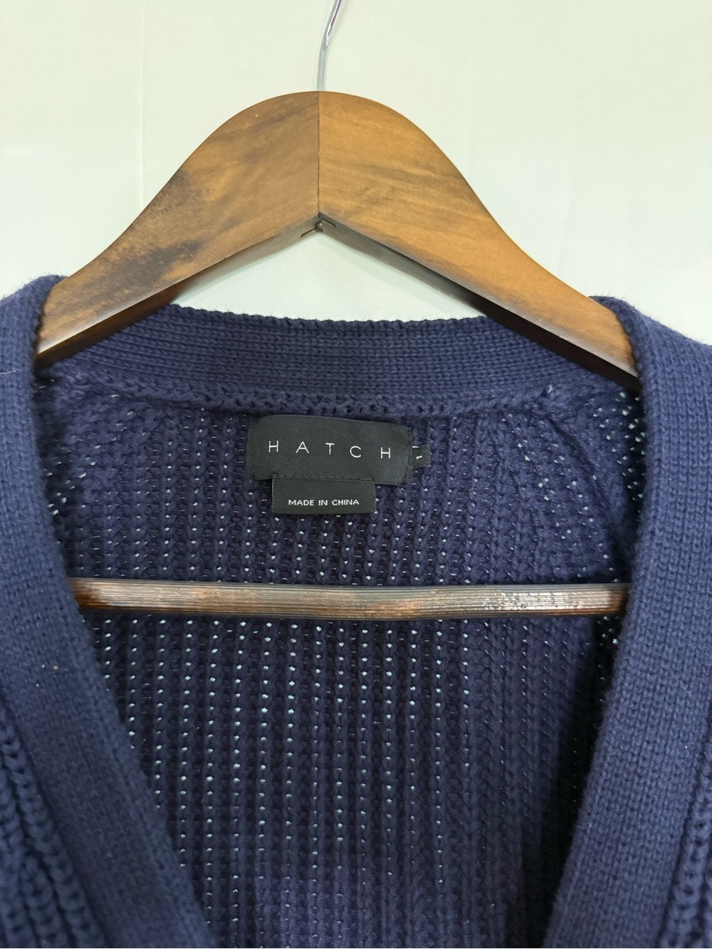 Hatch Deep Navy Ribbed Button Cardigan - Picture 2 of 2